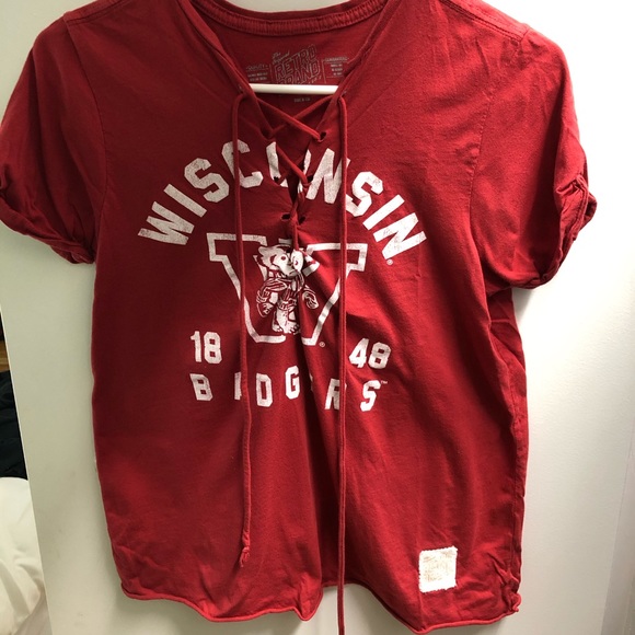 University of Wisconsin tie up T-shirt - Picture 1 of 1